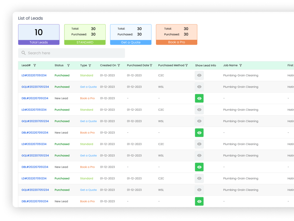 Leads List