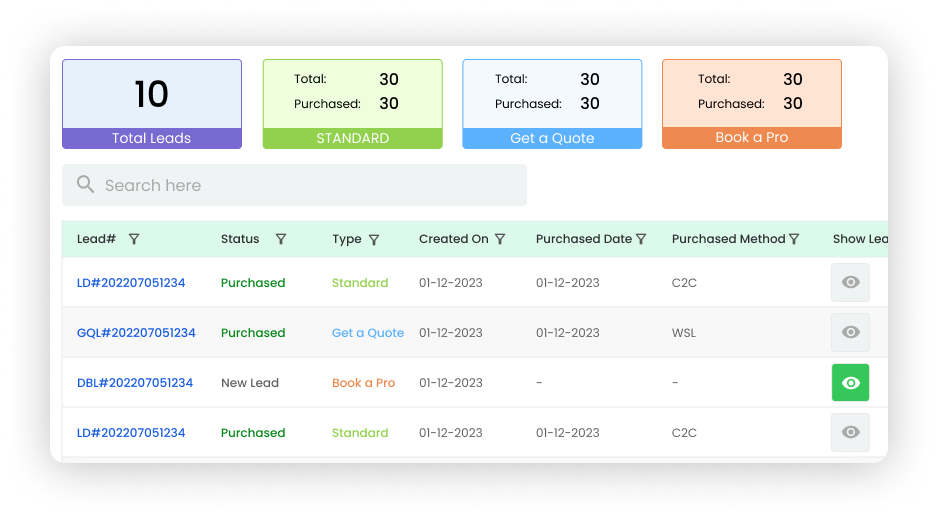 Manage Leads