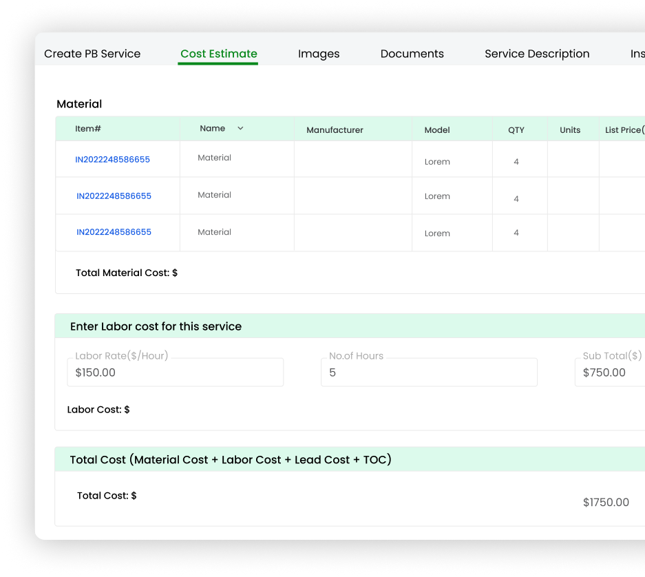 Create Pricebook Items