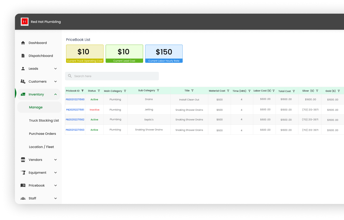 Pricebook List