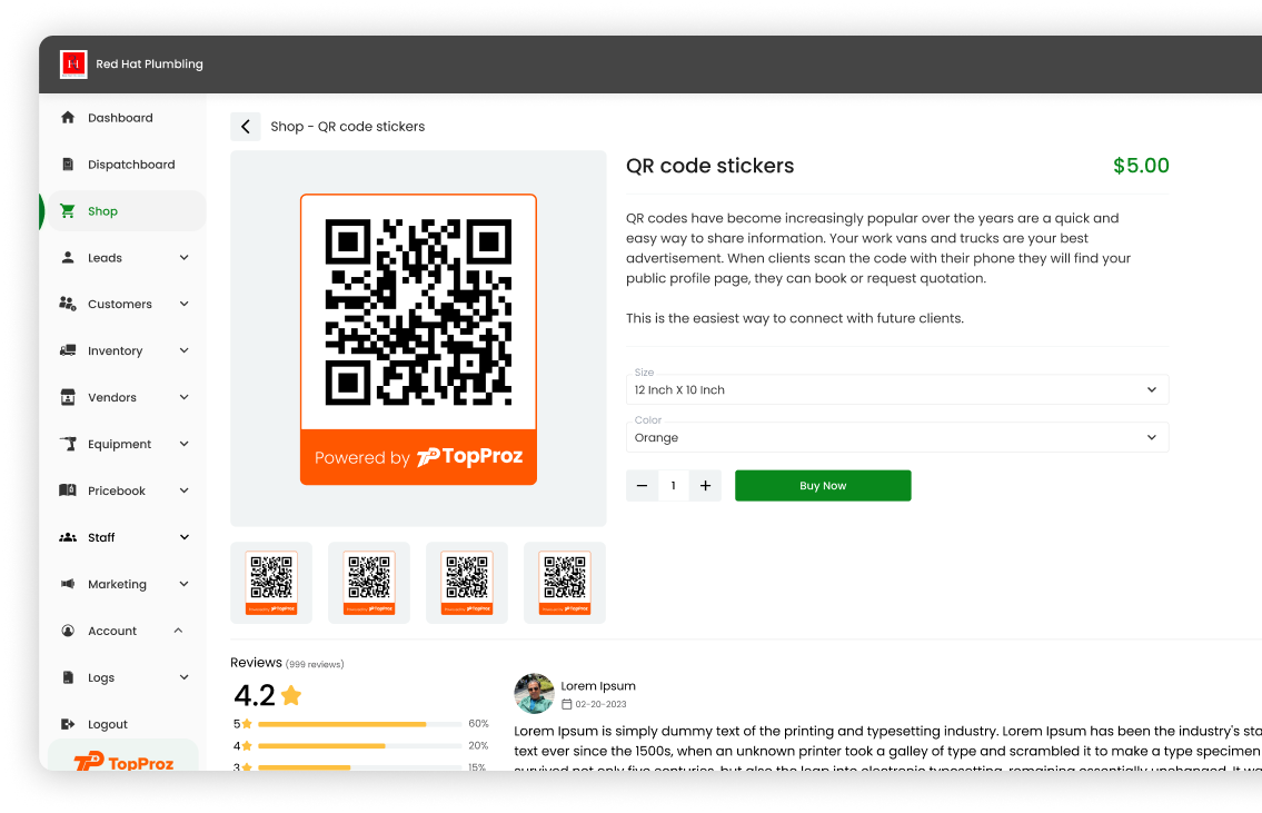 QR Code Stickers in Shop